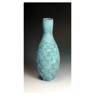 Grey & Green Geometric Vessel 