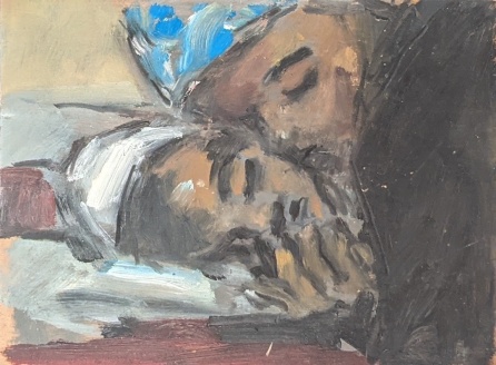 Woman Comforts Son